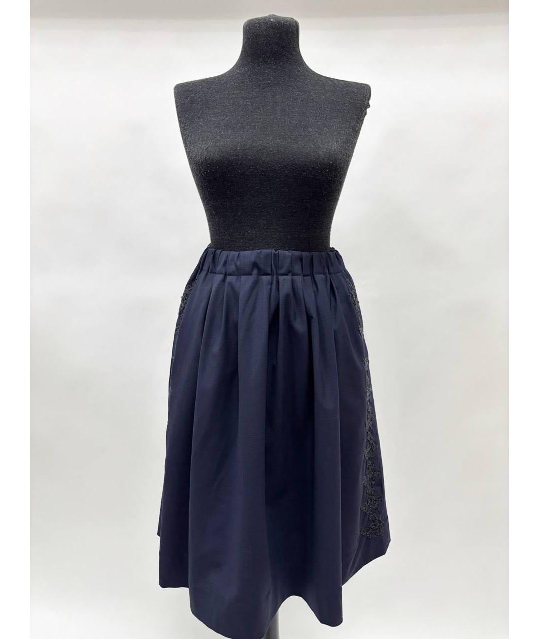 BRUNELLO CUCINELLI Темно-синяя юбка миди, фото 6