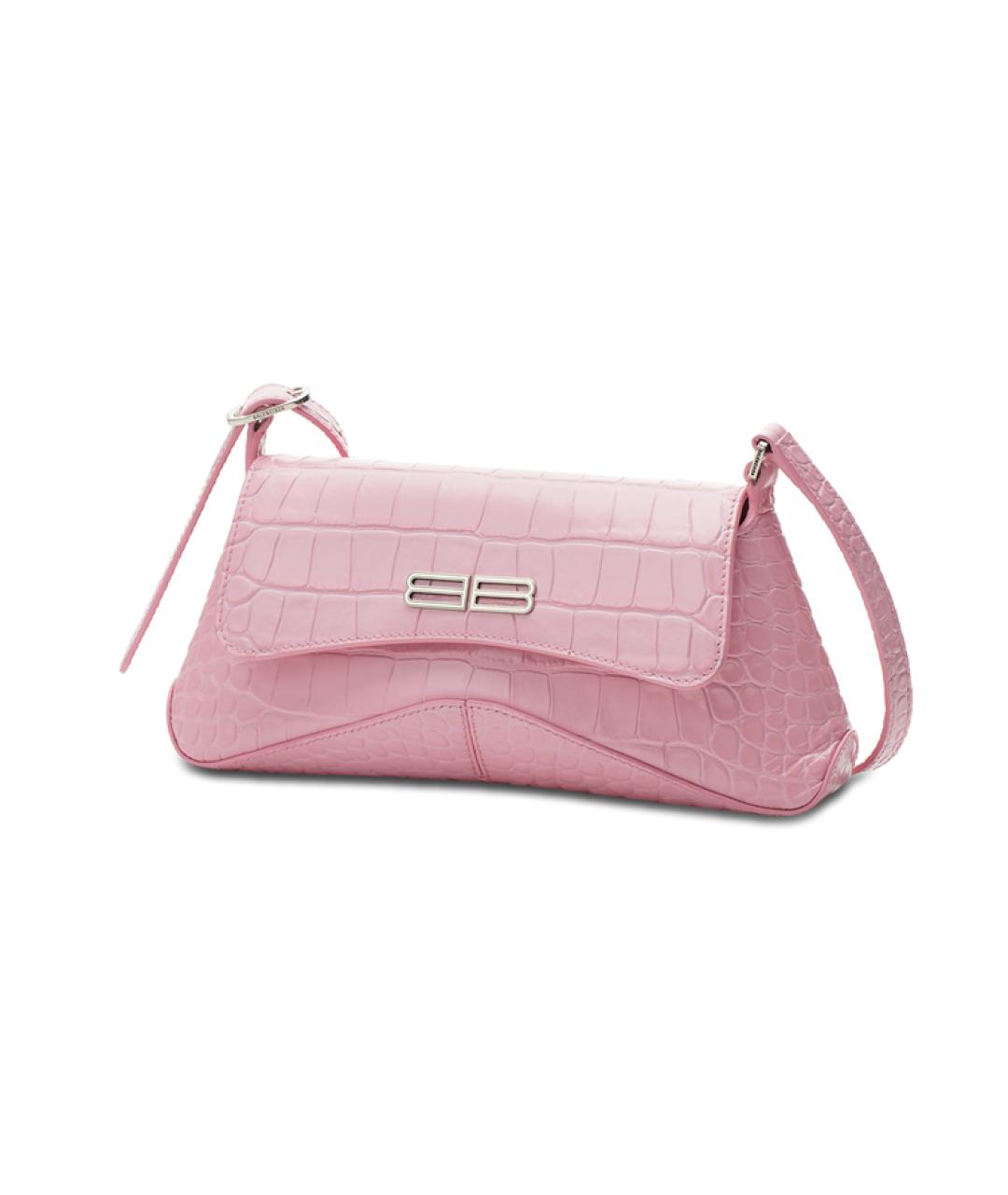 BALENCIAGA Розовая кожаная сумка через плечо, фото 3