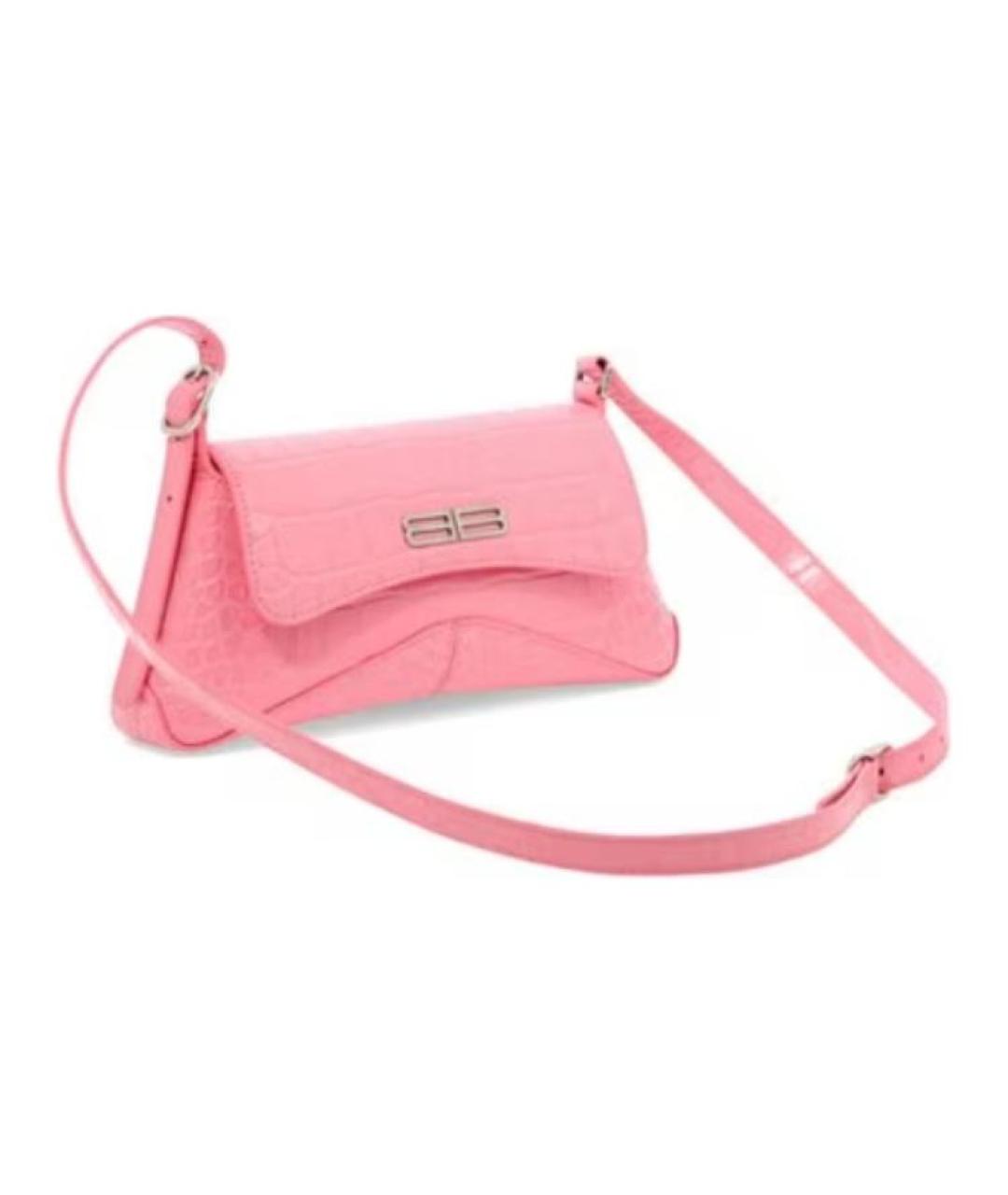 BALENCIAGA Розовая кожаная сумка через плечо, фото 4