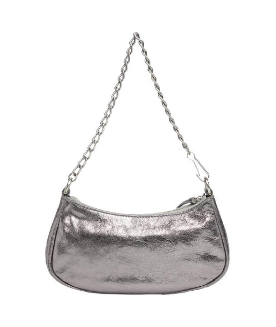 BALENCIAGA Серебряная кожаная сумка через плечо, фото 2