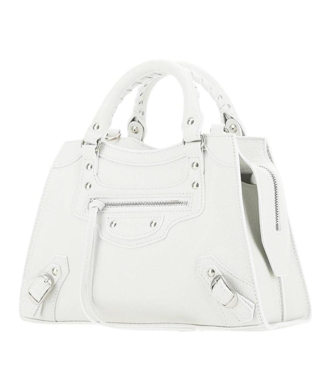 BALENCIAGA Белая кожаная сумка через плечо, фото 2