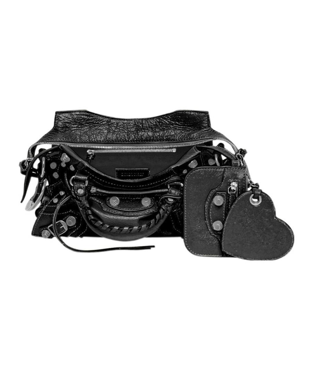 BALENCIAGA Черная кожаная сумка через плечо, фото 6