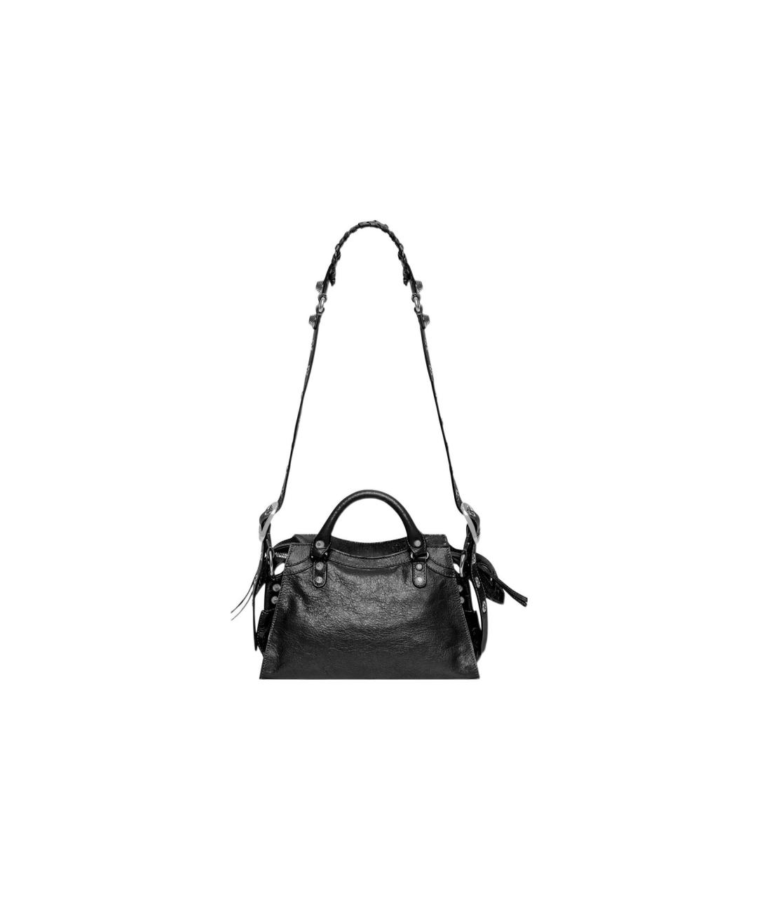 BALENCIAGA Черная кожаная сумка через плечо, фото 4