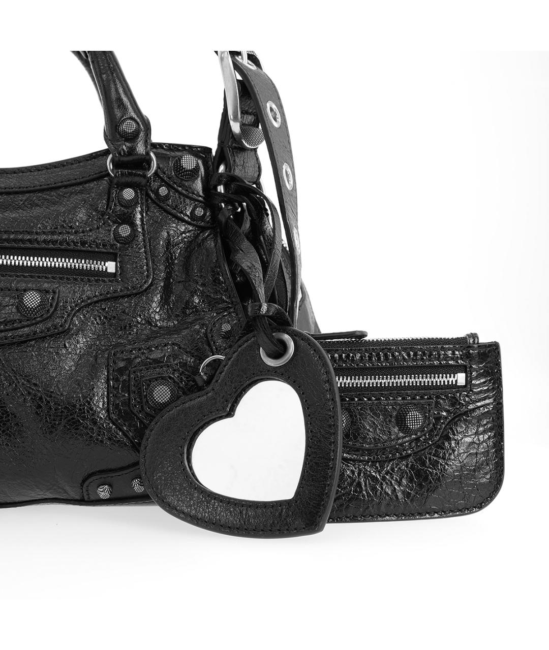 BALENCIAGA Черная кожаная сумка через плечо, фото 8