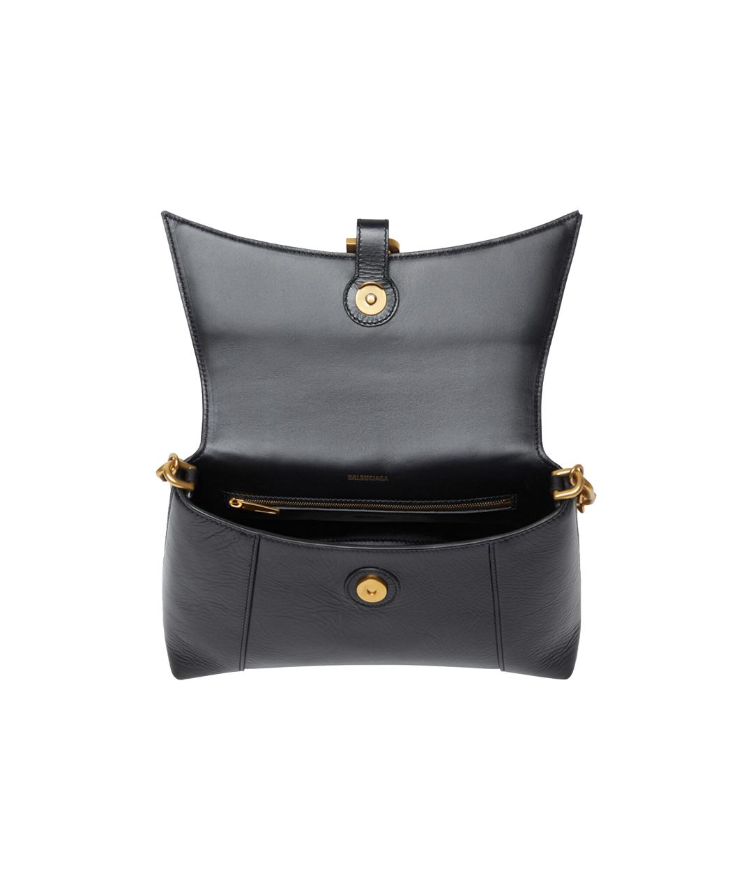 BALENCIAGA Черная кожаная сумка через плечо, фото 5