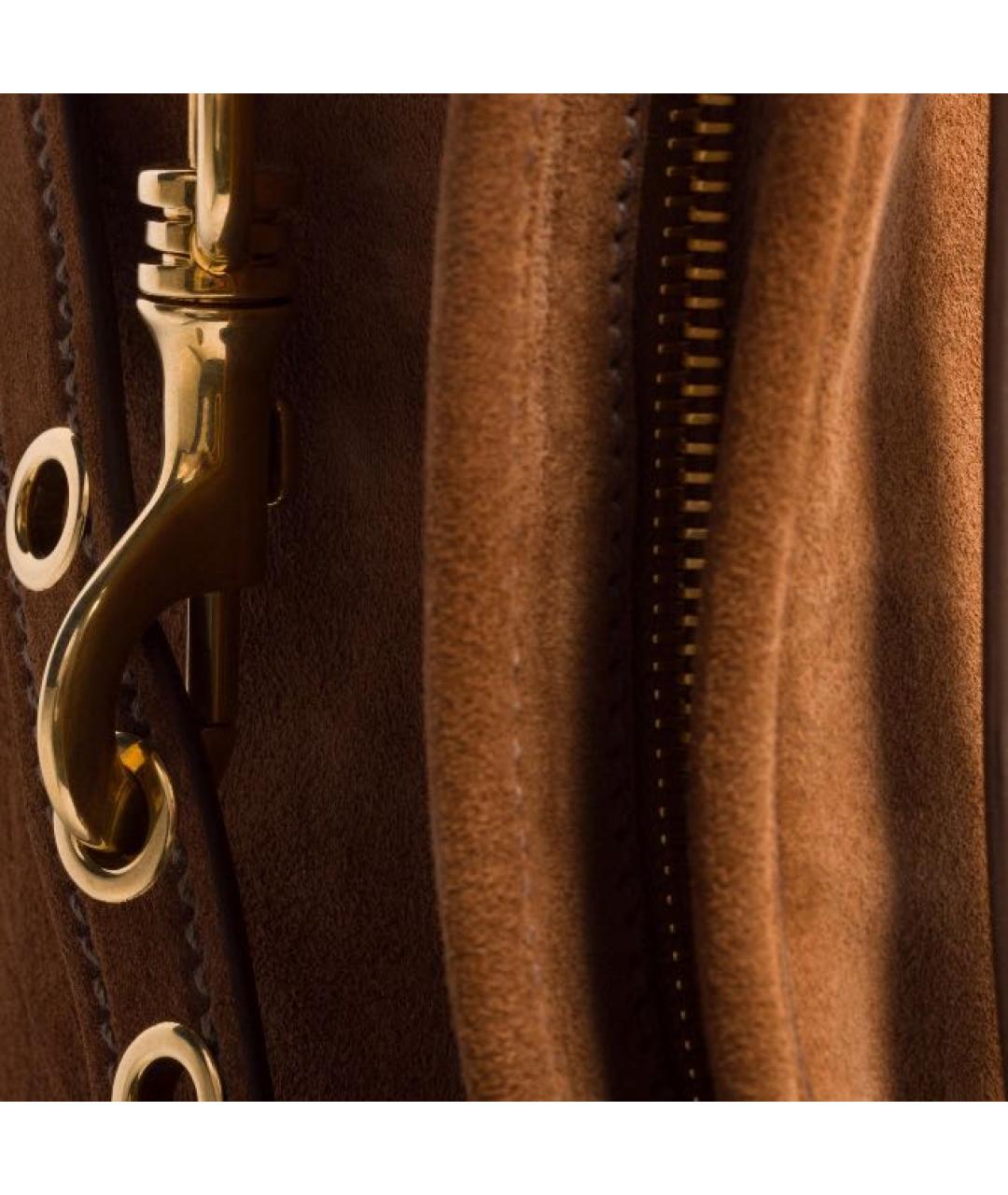 MIU MIU Коричневая замшевая сумка с короткими ручками, фото 5