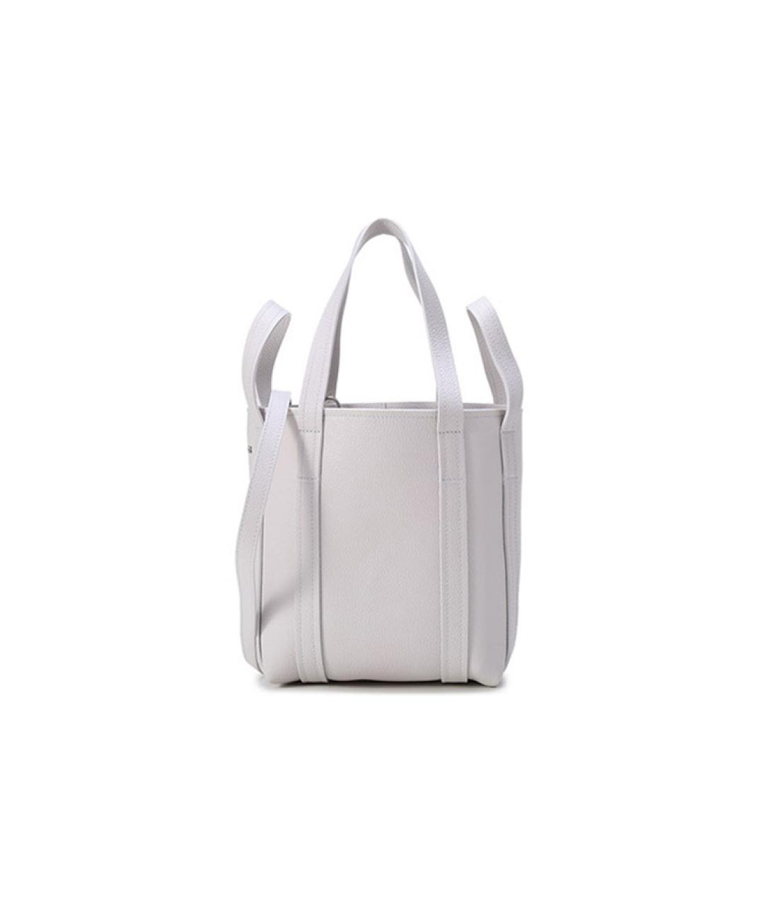 BALENCIAGA Белая кожаная сумка через плечо, фото 6