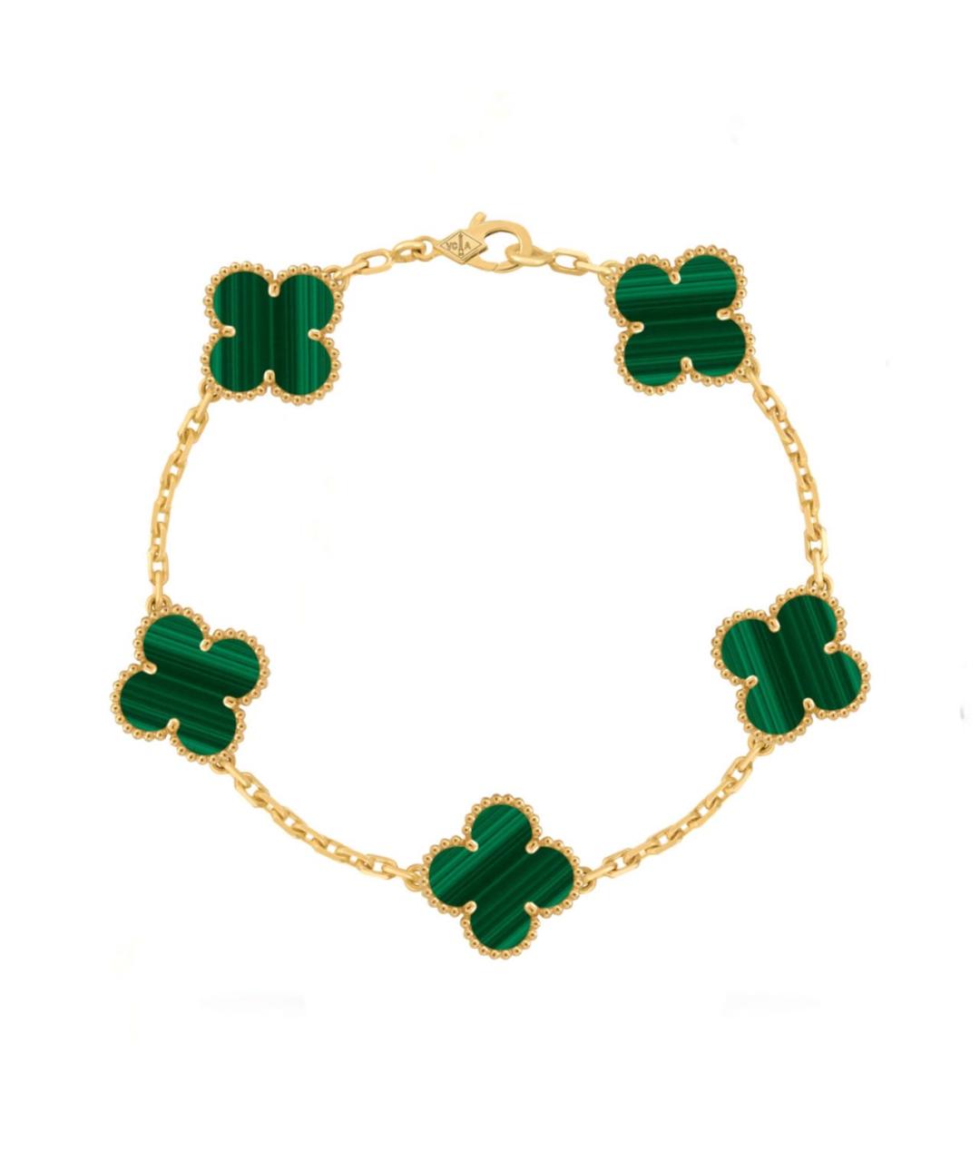 VAN CLEEF & ARPELS Зеленый браслет из желтого золота, фото 1