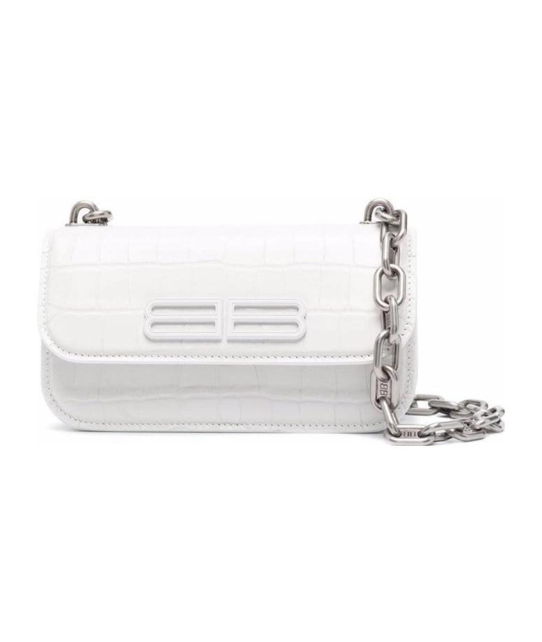 BALENCIAGA Белая кожаная сумка через плечо, фото 2