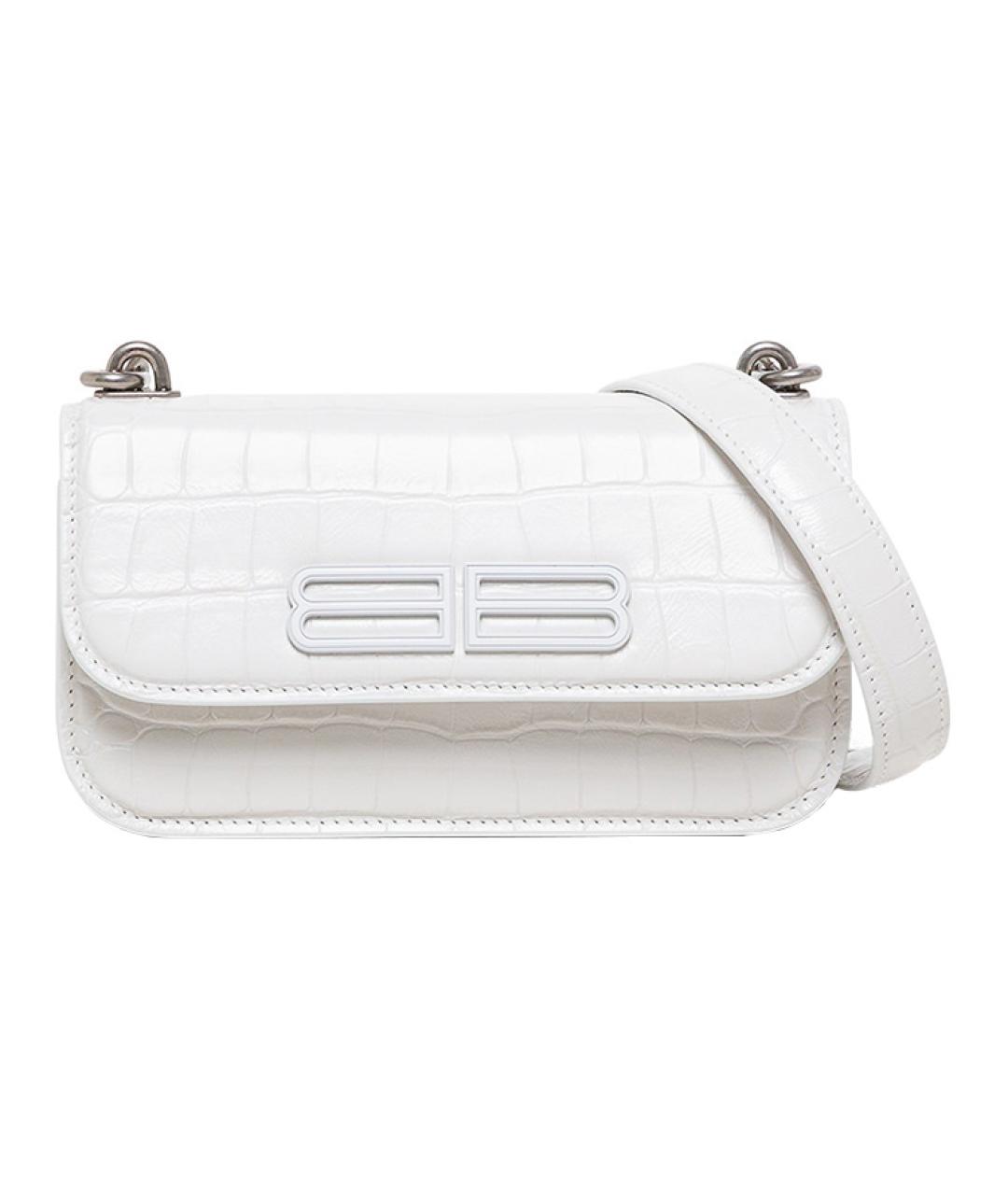 BALENCIAGA Белая кожаная сумка через плечо, фото 1