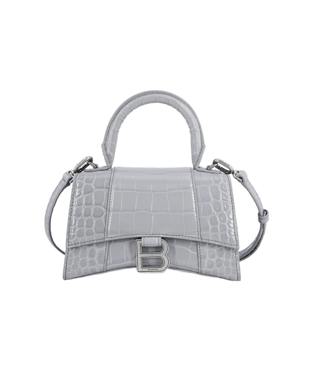 BALENCIAGA Серая кожаная сумка через плечо, фото 1