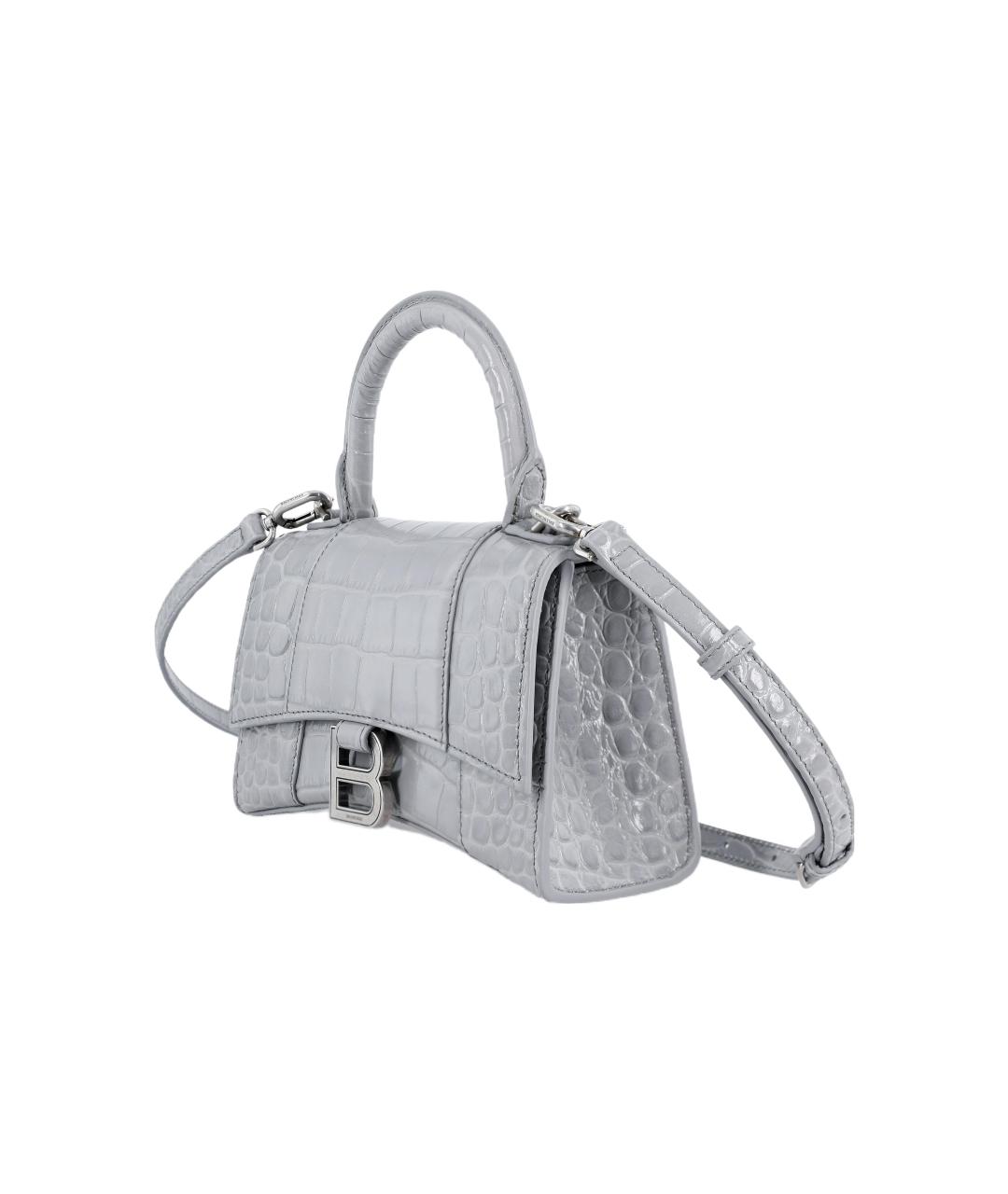 BALENCIAGA Серая кожаная сумка через плечо, фото 2