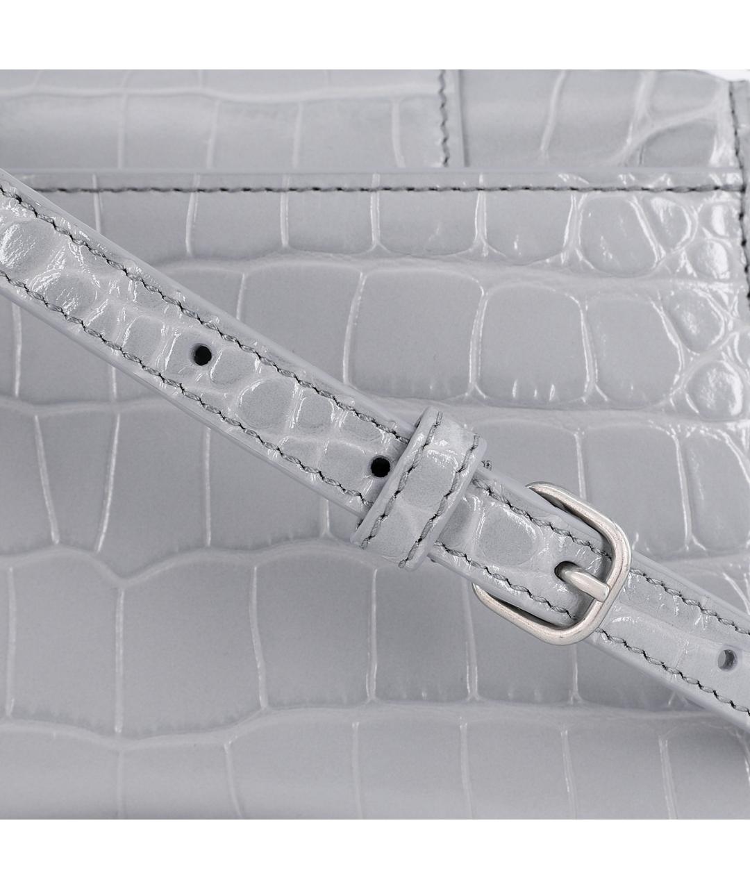 BALENCIAGA Серая кожаная сумка через плечо, фото 6