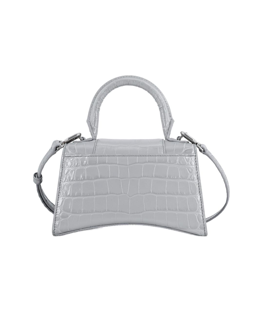 BALENCIAGA Серая кожаная сумка через плечо, фото 3