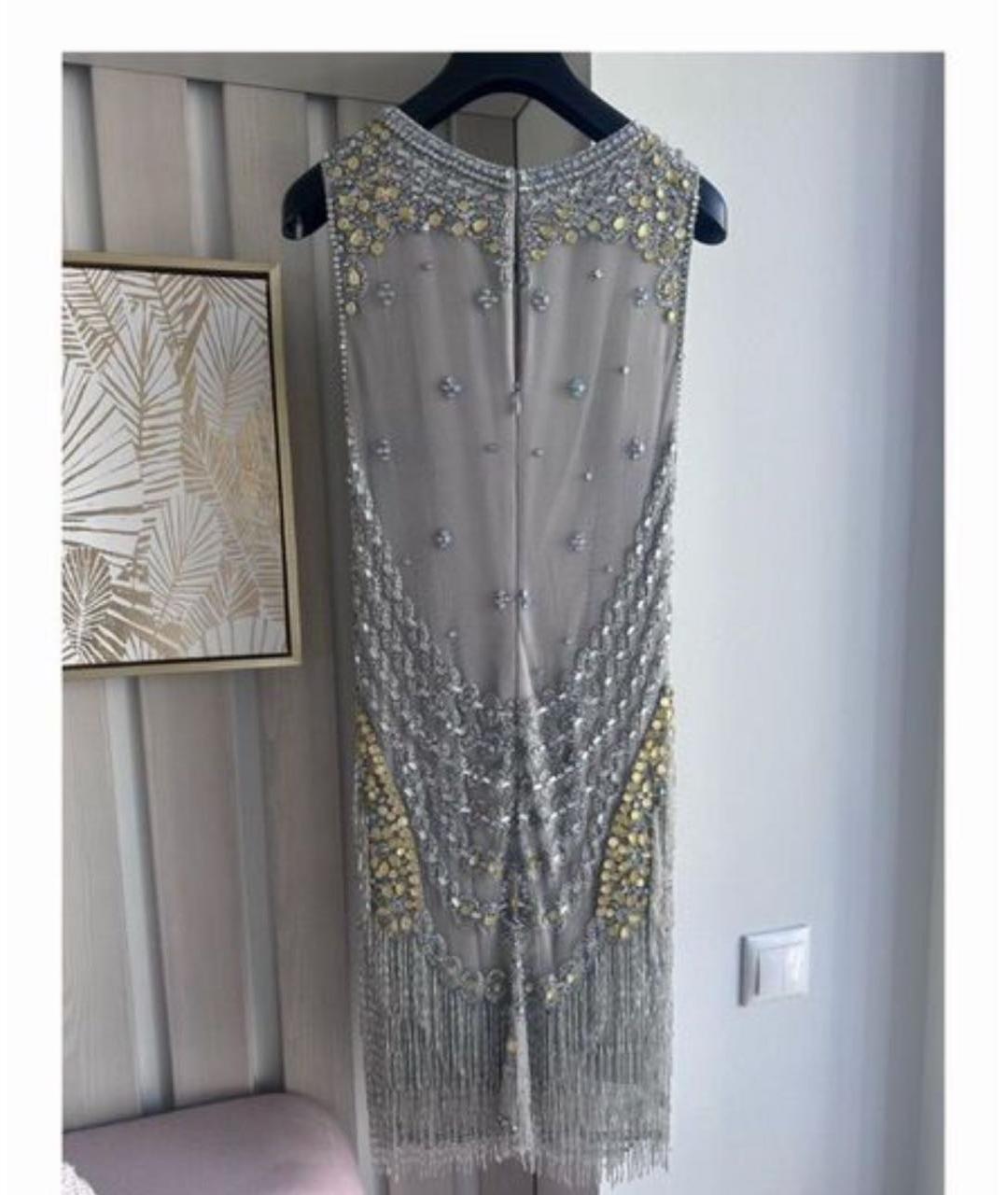 JENNY PACKHAM Серое шелковое коктейльное платье, фото 2