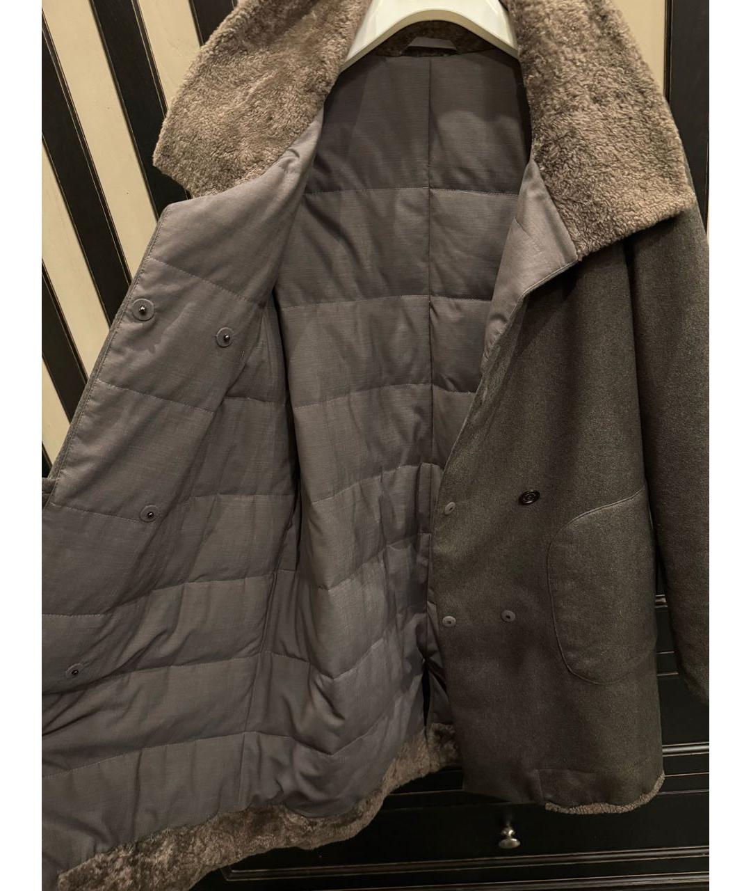 BRUNELLO CUCINELLI Коричневый кашемировый пуховик, фото 5