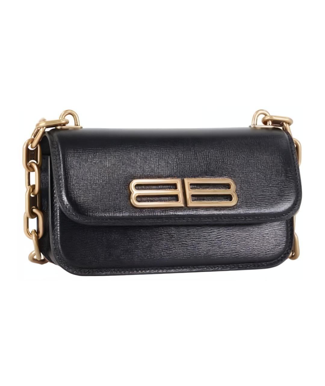 BALENCIAGA Черная кожаная сумка через плечо, фото 3