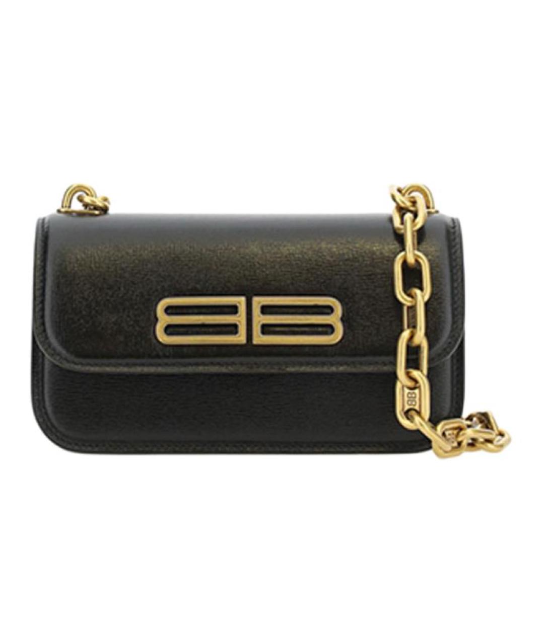 BALENCIAGA Черная кожаная сумка через плечо, фото 2