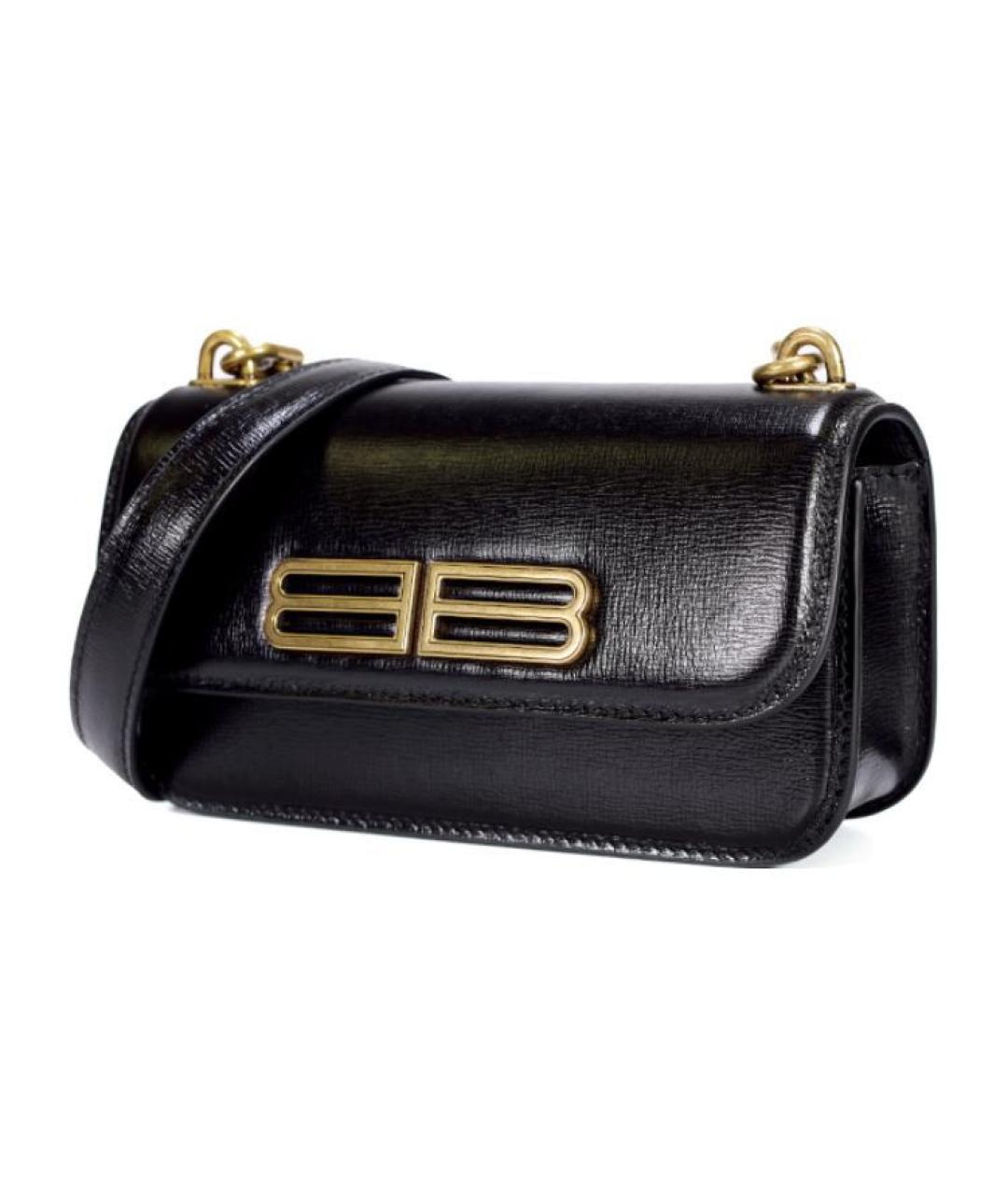 BALENCIAGA Черная кожаная сумка через плечо, фото 4