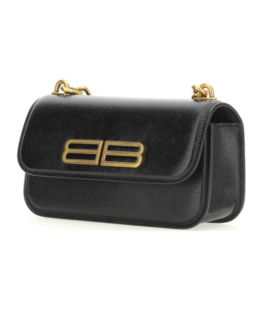 BALENCIAGA Черная кожаная сумка через плечо, фото 5