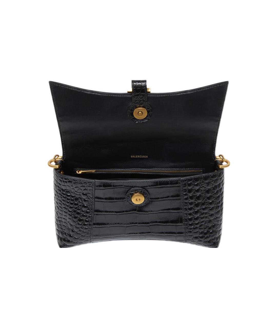 BALENCIAGA Черная кожаная сумка через плечо, фото 4