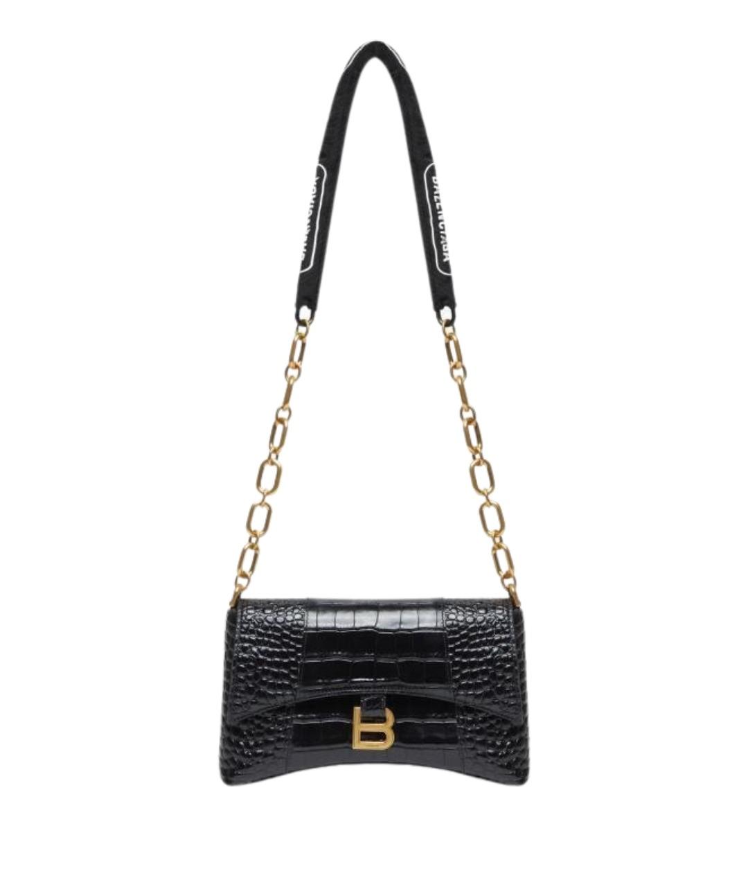 BALENCIAGA Черная кожаная сумка через плечо, фото 1