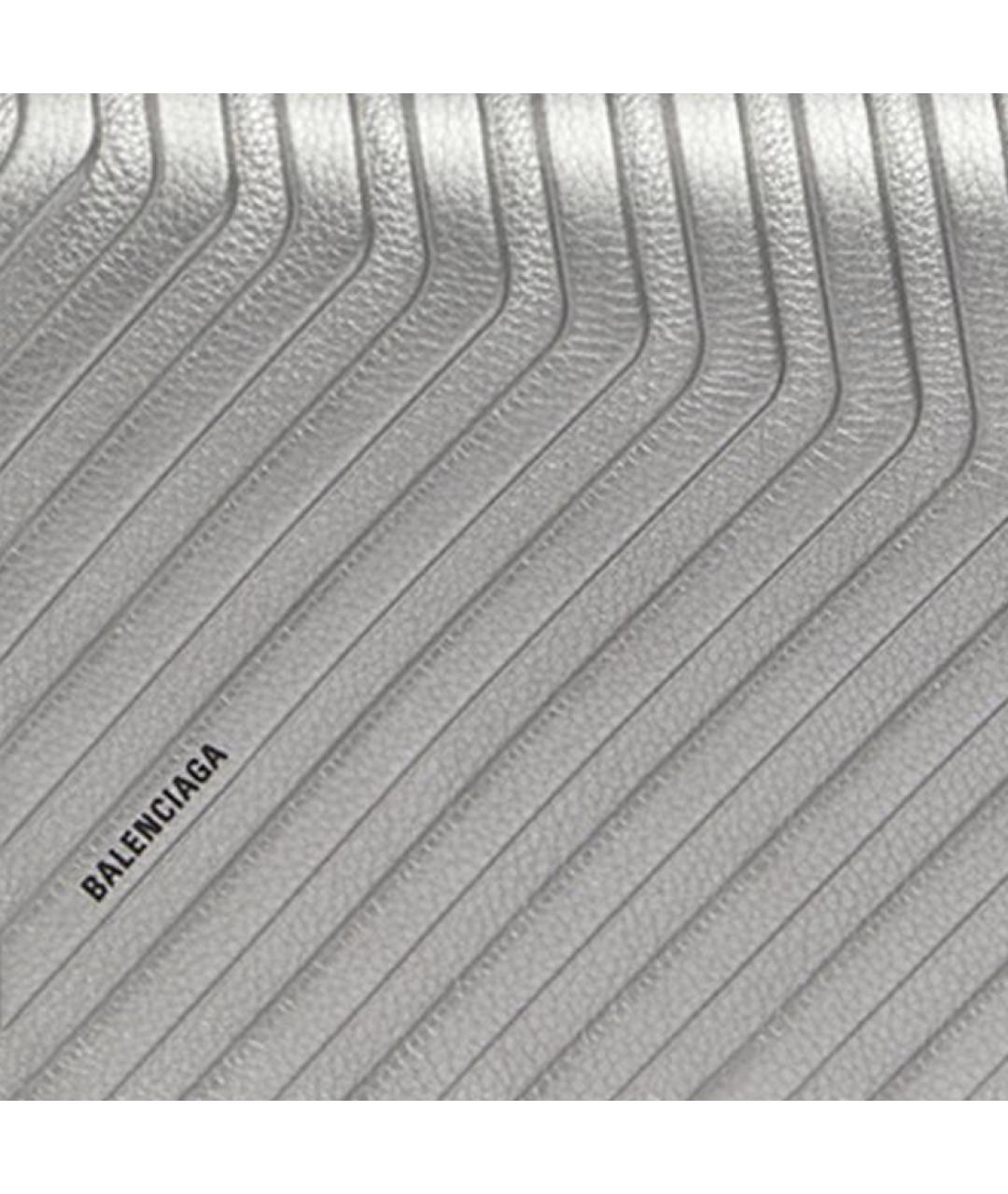 BALENCIAGA Серебряная кожаная сумка через плечо, фото 6
