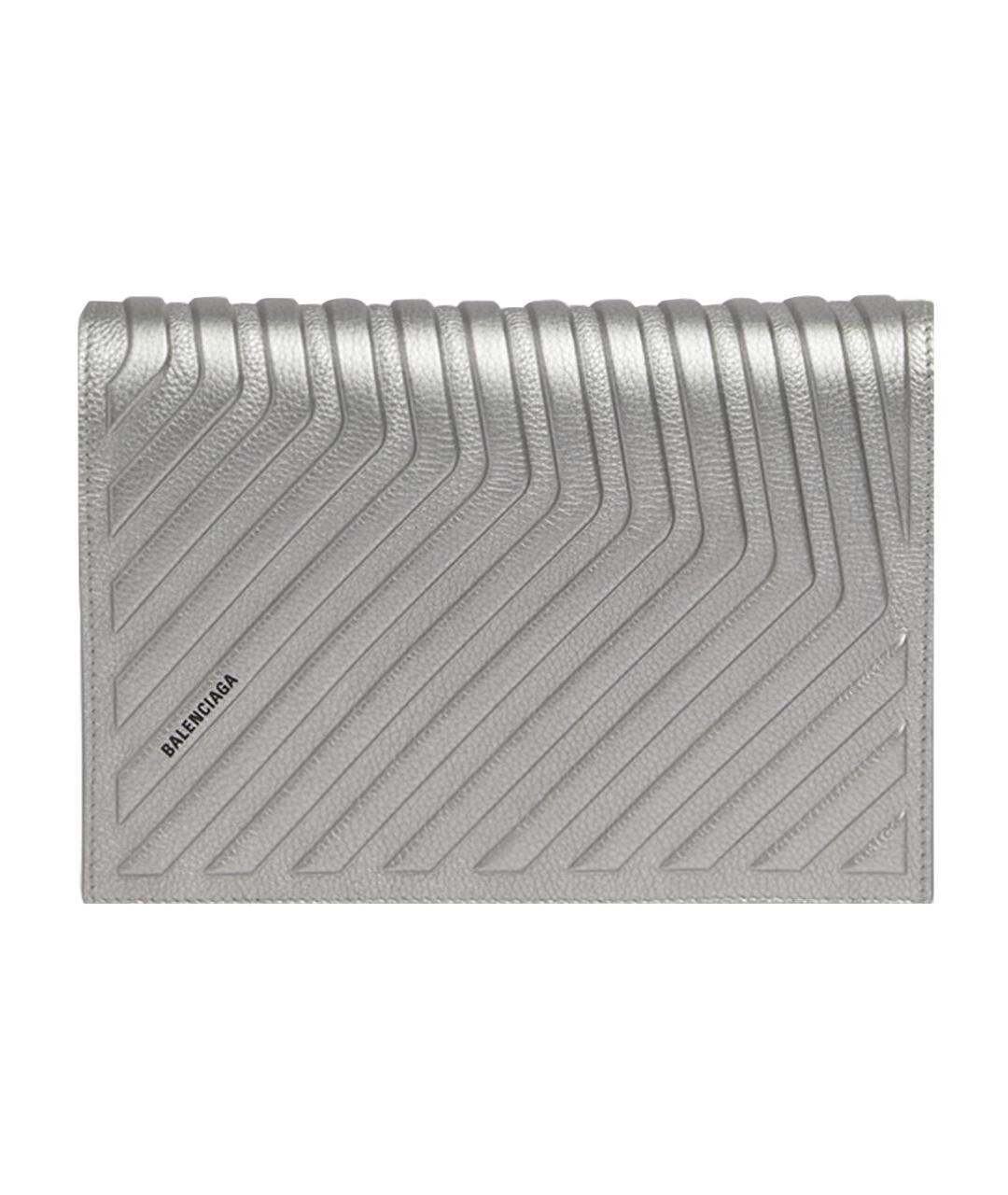 BALENCIAGA Серебряная кожаная сумка через плечо, фото 1