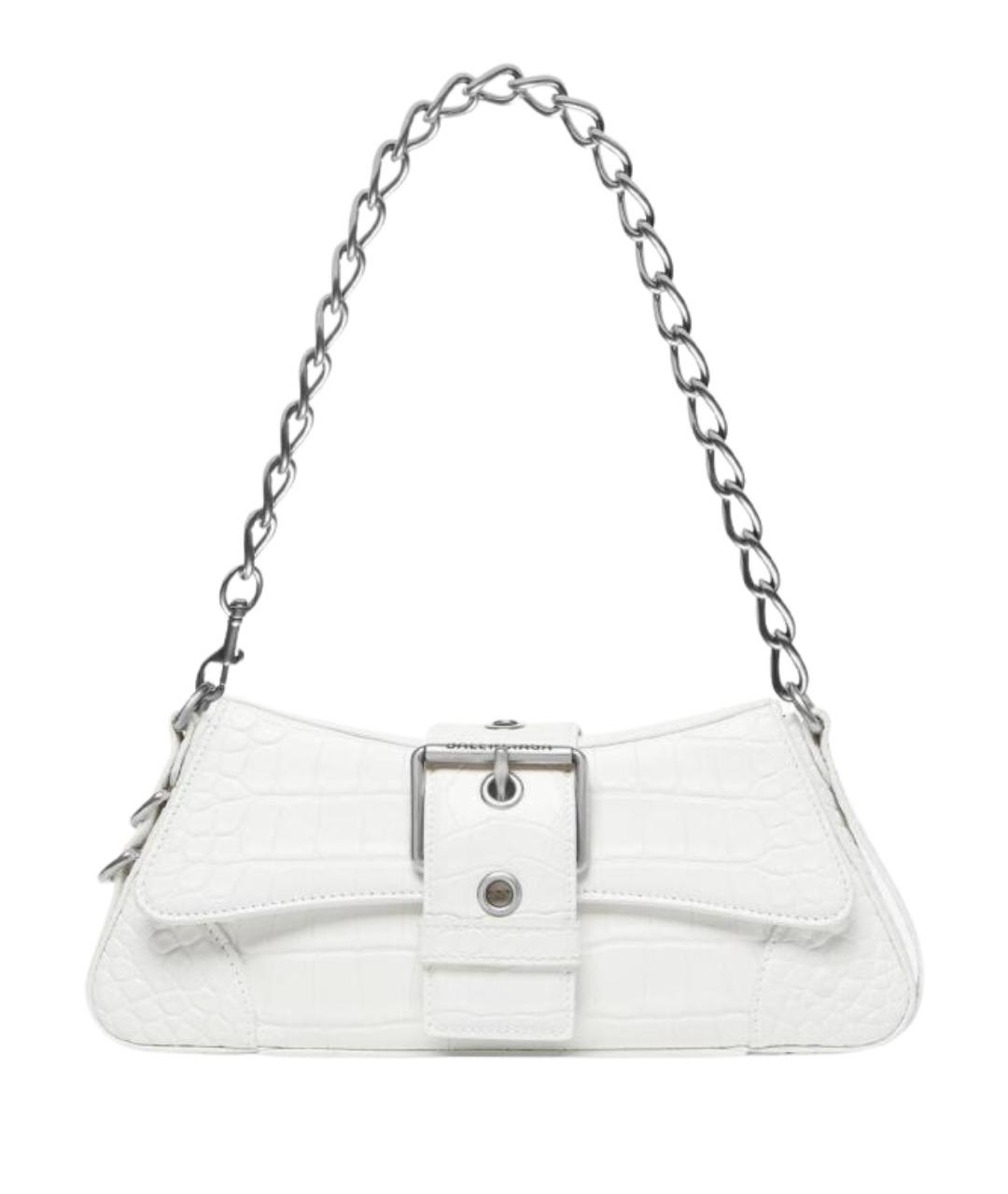 BALENCIAGA Белая кожаная сумка через плечо, фото 1