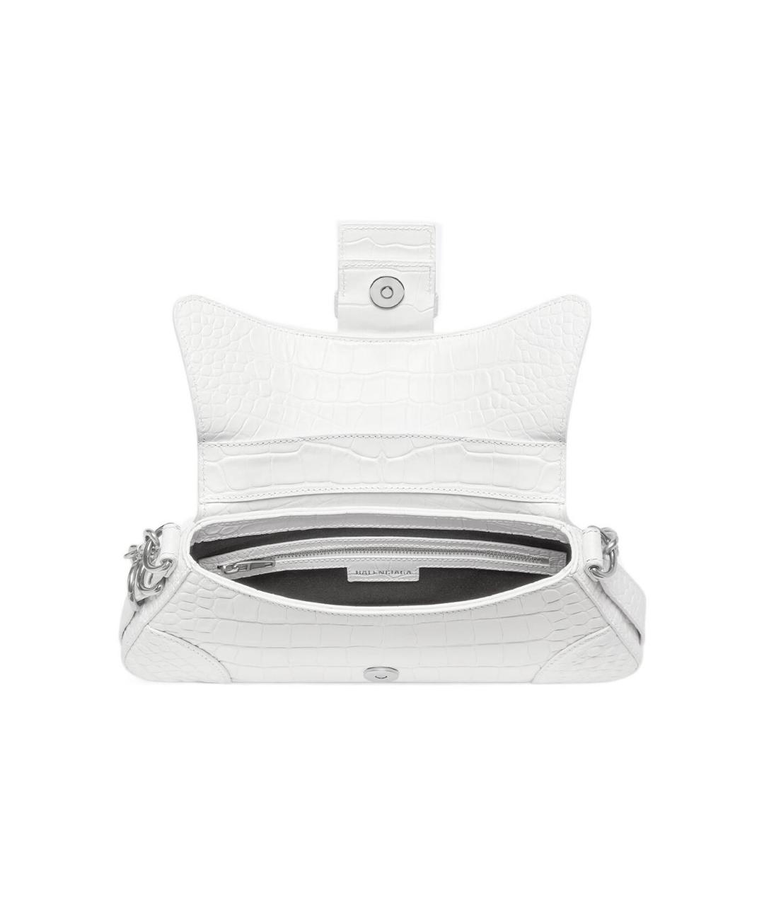 BALENCIAGA Белая кожаная сумка через плечо, фото 6