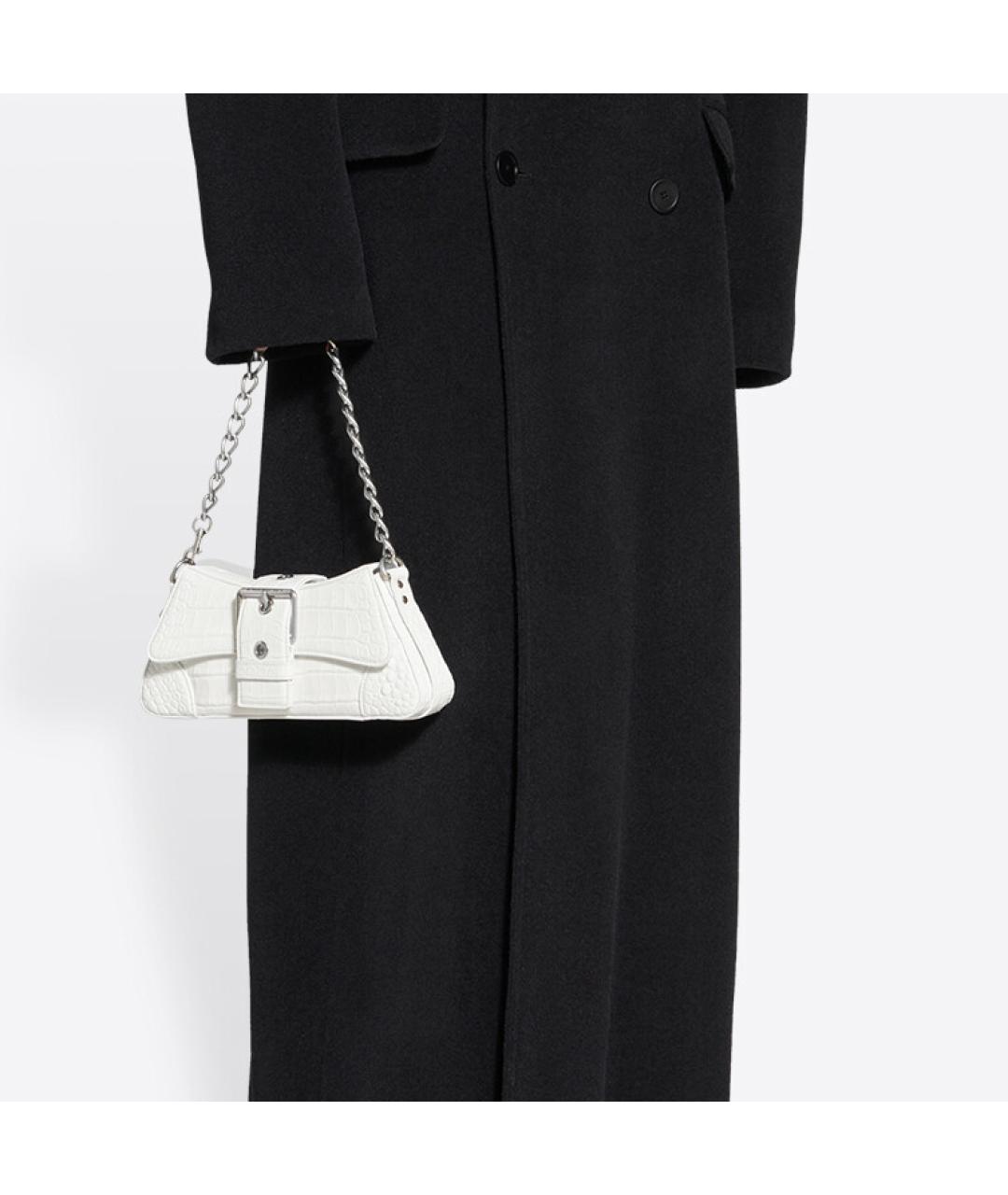 BALENCIAGA Белая кожаная сумка через плечо, фото 7