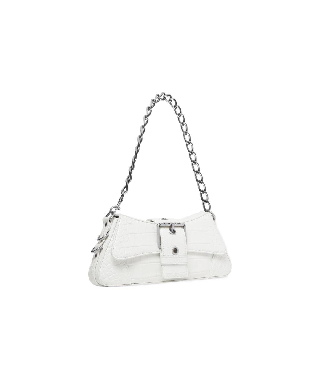 BALENCIAGA Белая кожаная сумка через плечо, фото 4