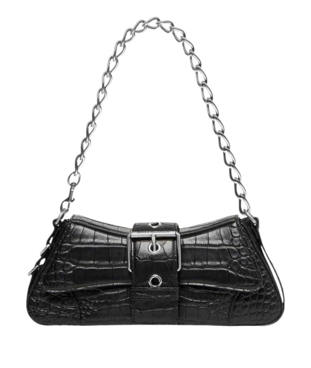 BALENCIAGA Черная кожаная сумка через плечо, фото 1