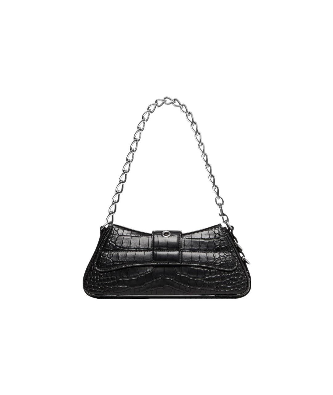 BALENCIAGA Черная кожаная сумка через плечо, фото 4