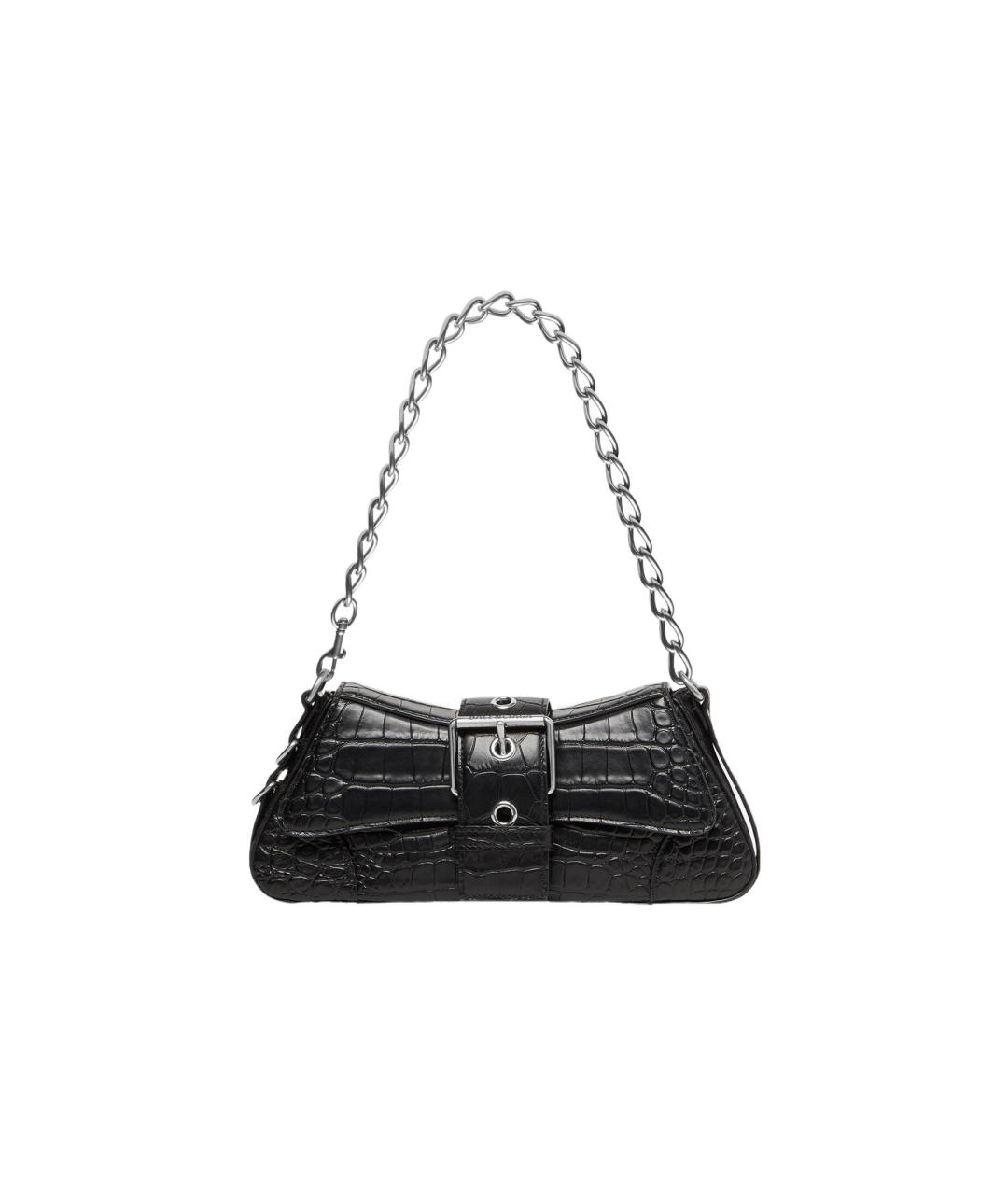 BALENCIAGA Черная кожаная сумка через плечо, фото 8