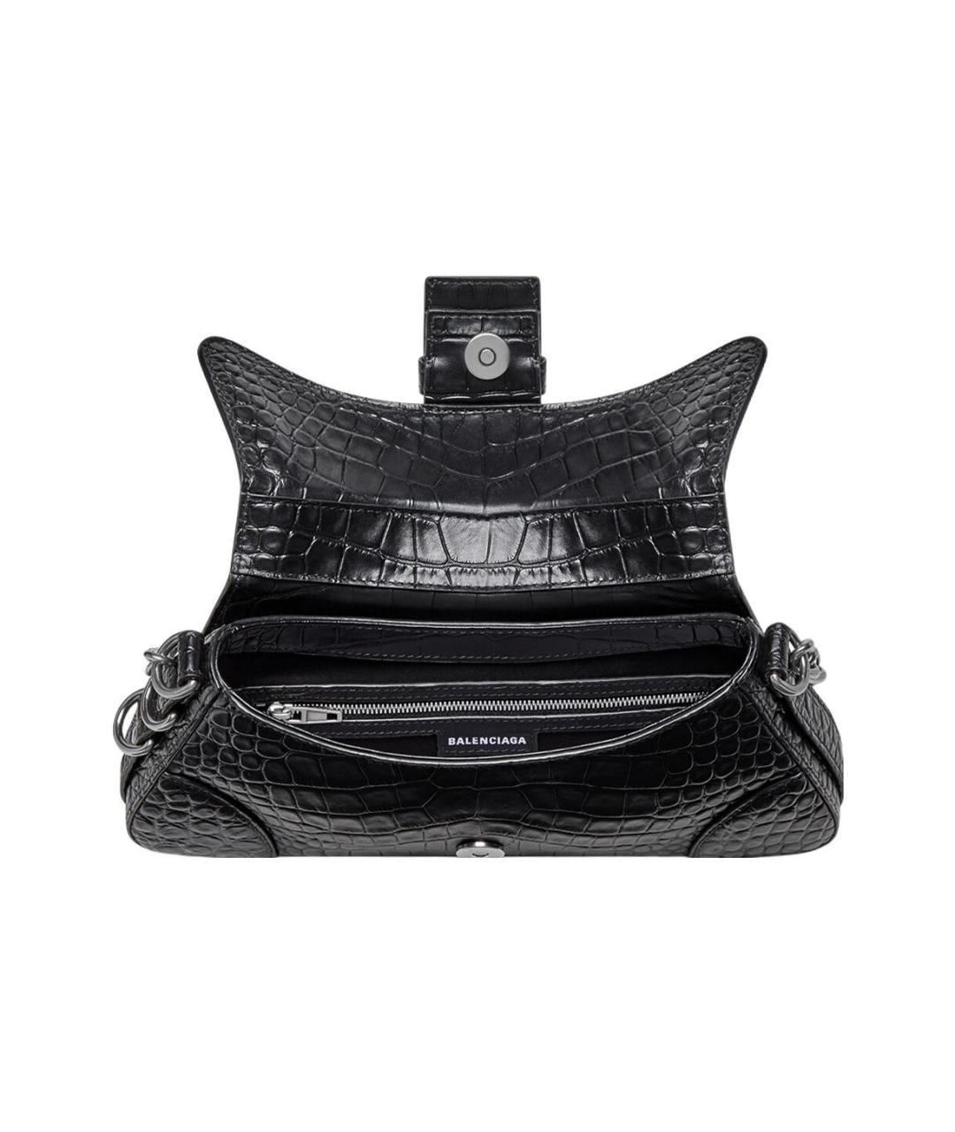 BALENCIAGA Черная кожаная сумка через плечо, фото 6