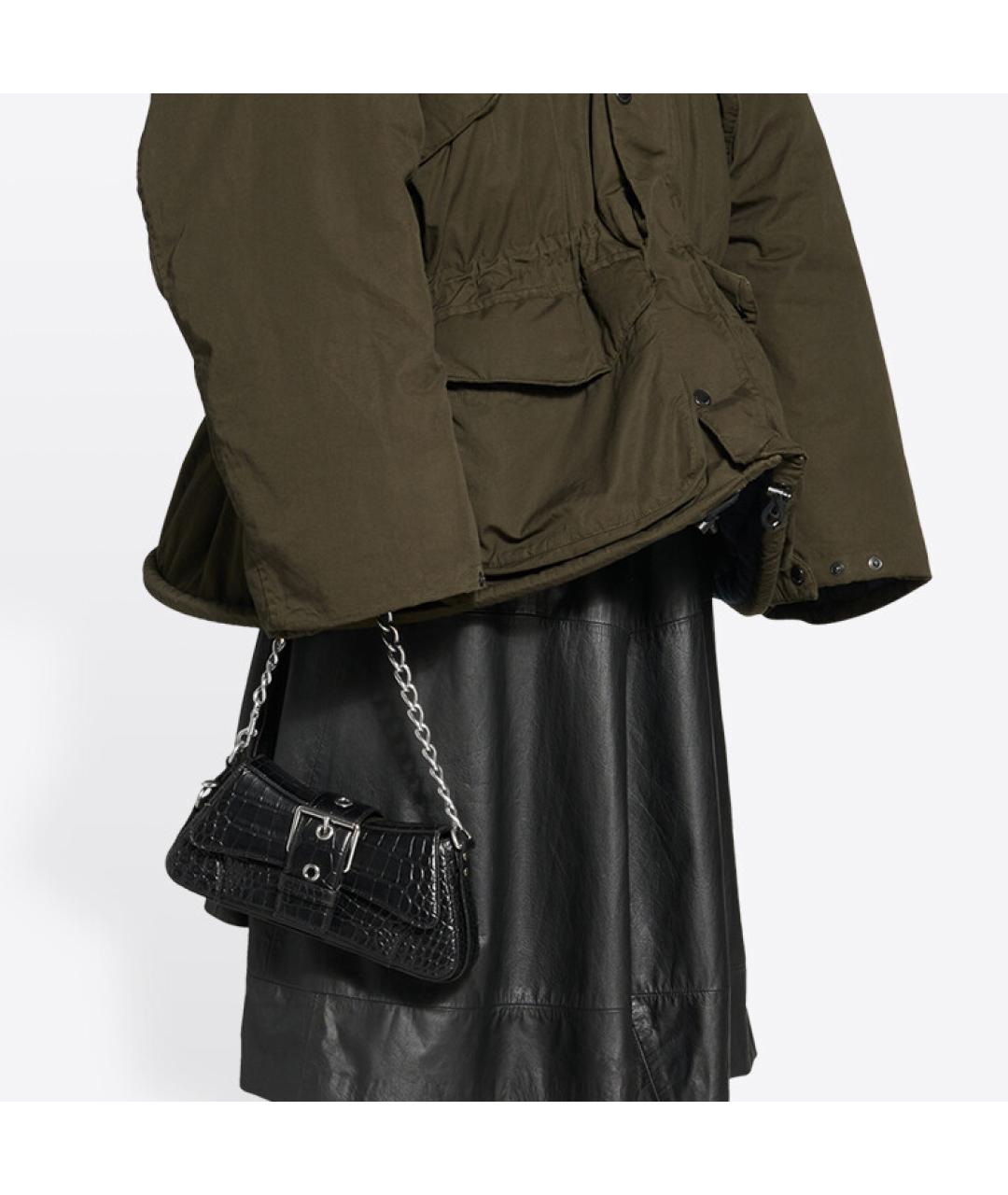 BALENCIAGA Черная кожаная сумка через плечо, фото 7