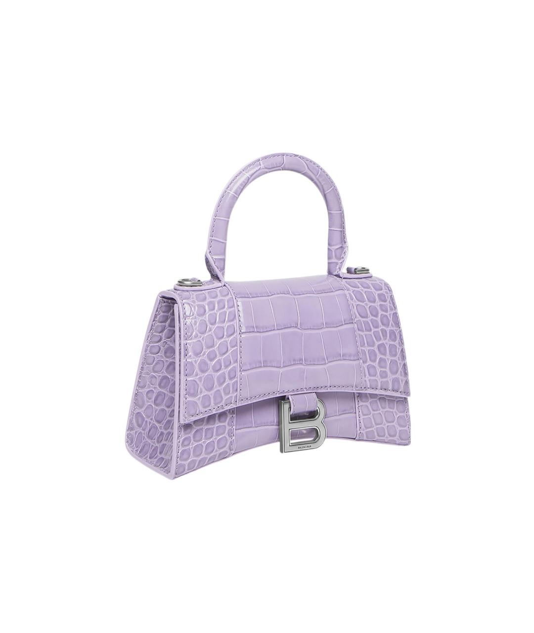 BALENCIAGA Фиолетовая кожаная сумка через плечо, фото 3