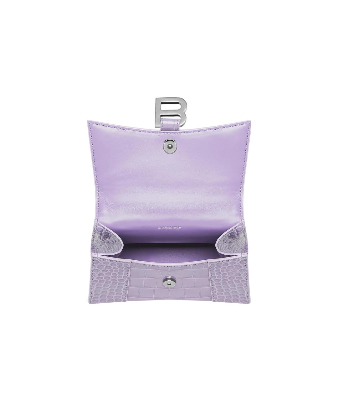 BALENCIAGA Фиолетовая кожаная сумка через плечо, фото 5