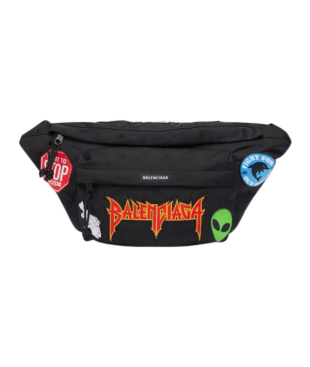 BALENCIAGA Черная хлопковая поясная сумка, фото 1