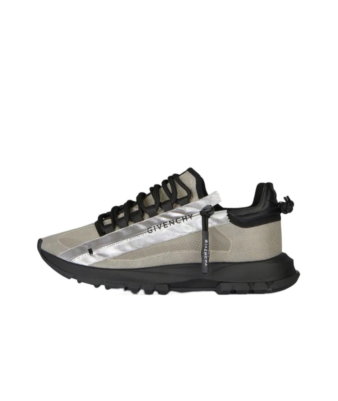 GIVENCHY Хаки текстильные низкие кроссовки / кеды, фото 5