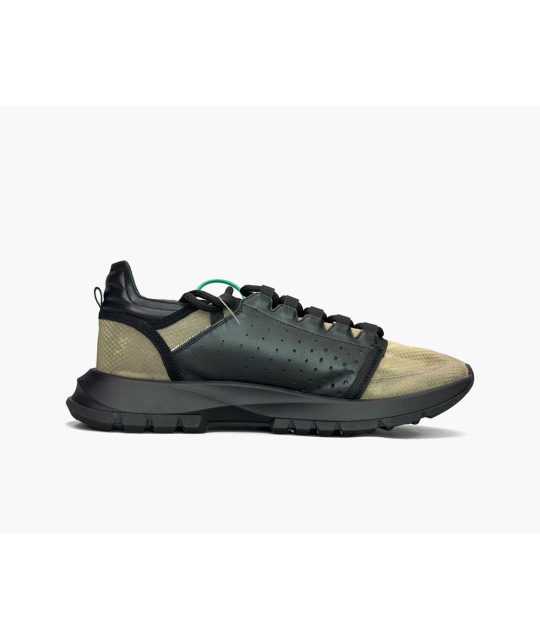 GIVENCHY Хаки текстильные низкие кроссовки / кеды, фото 7