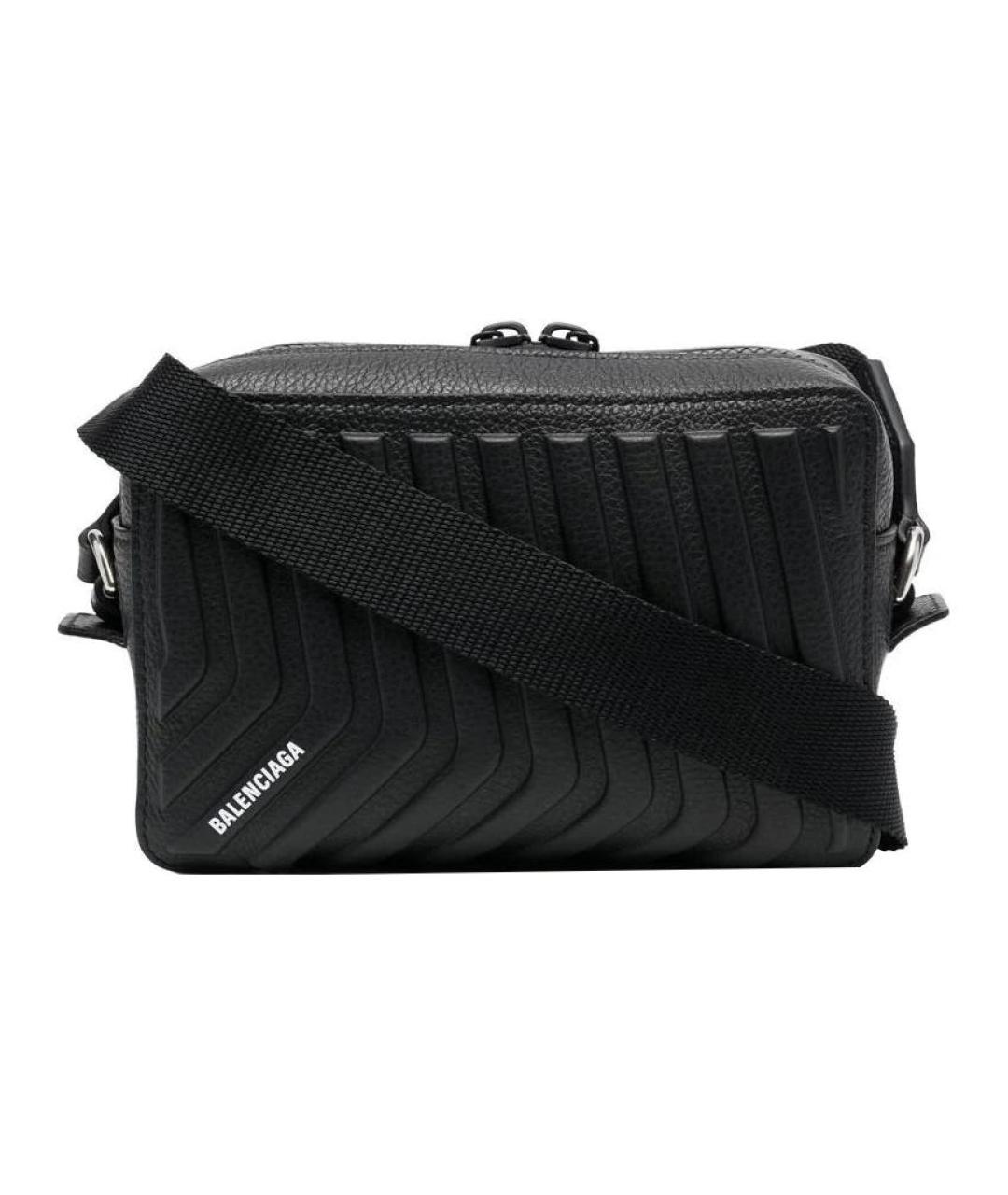 BALENCIAGA Черная кожаная сумка на плечо, фото 1