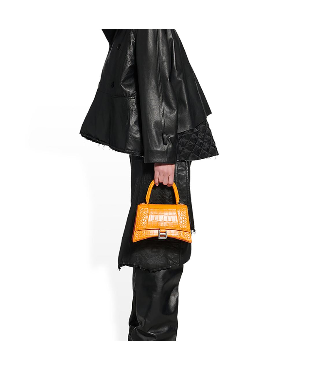 BALENCIAGA Оранжевая кожаная сумка через плечо, фото 7