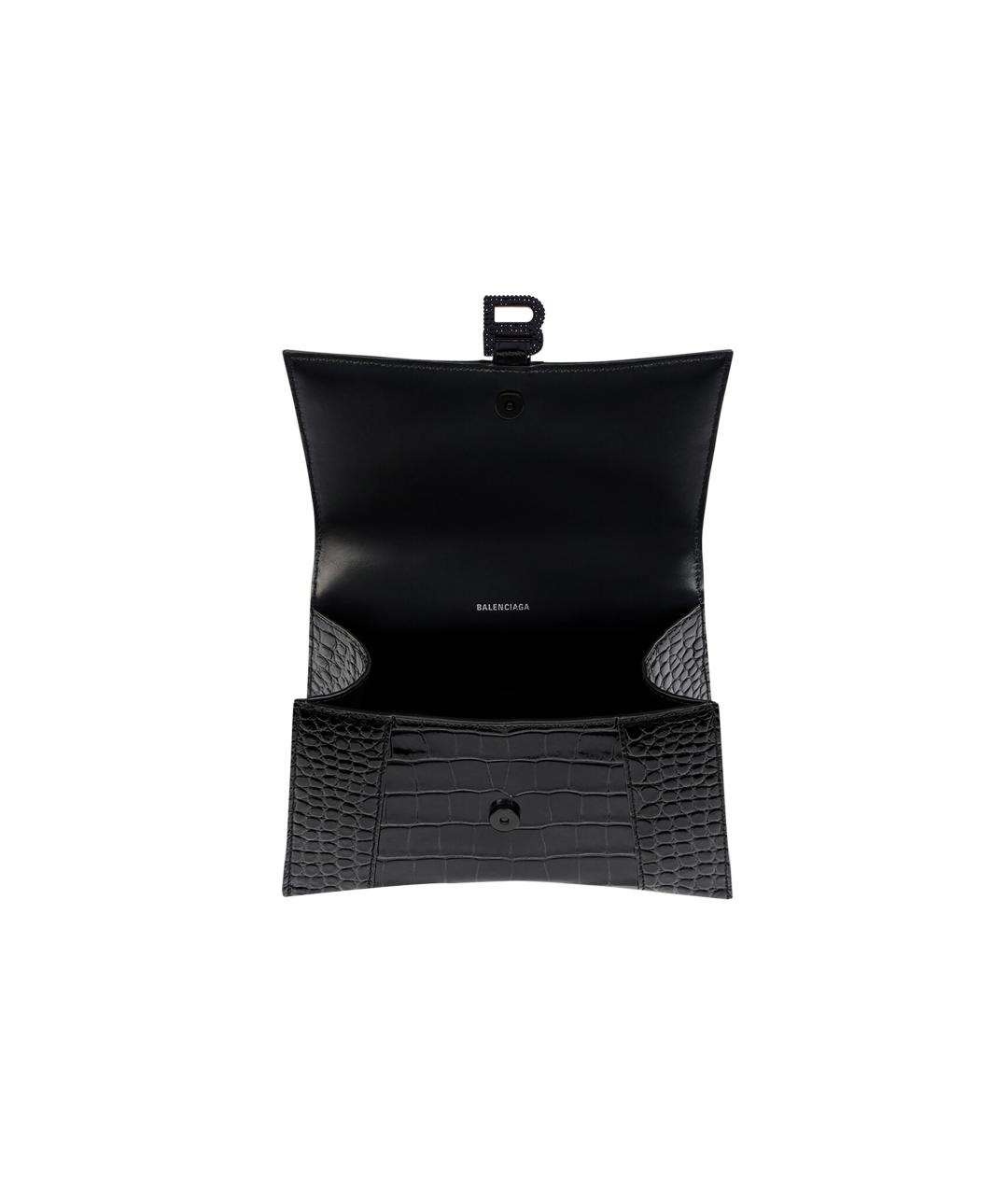 BALENCIAGA Черная кожаная сумка через плечо, фото 4