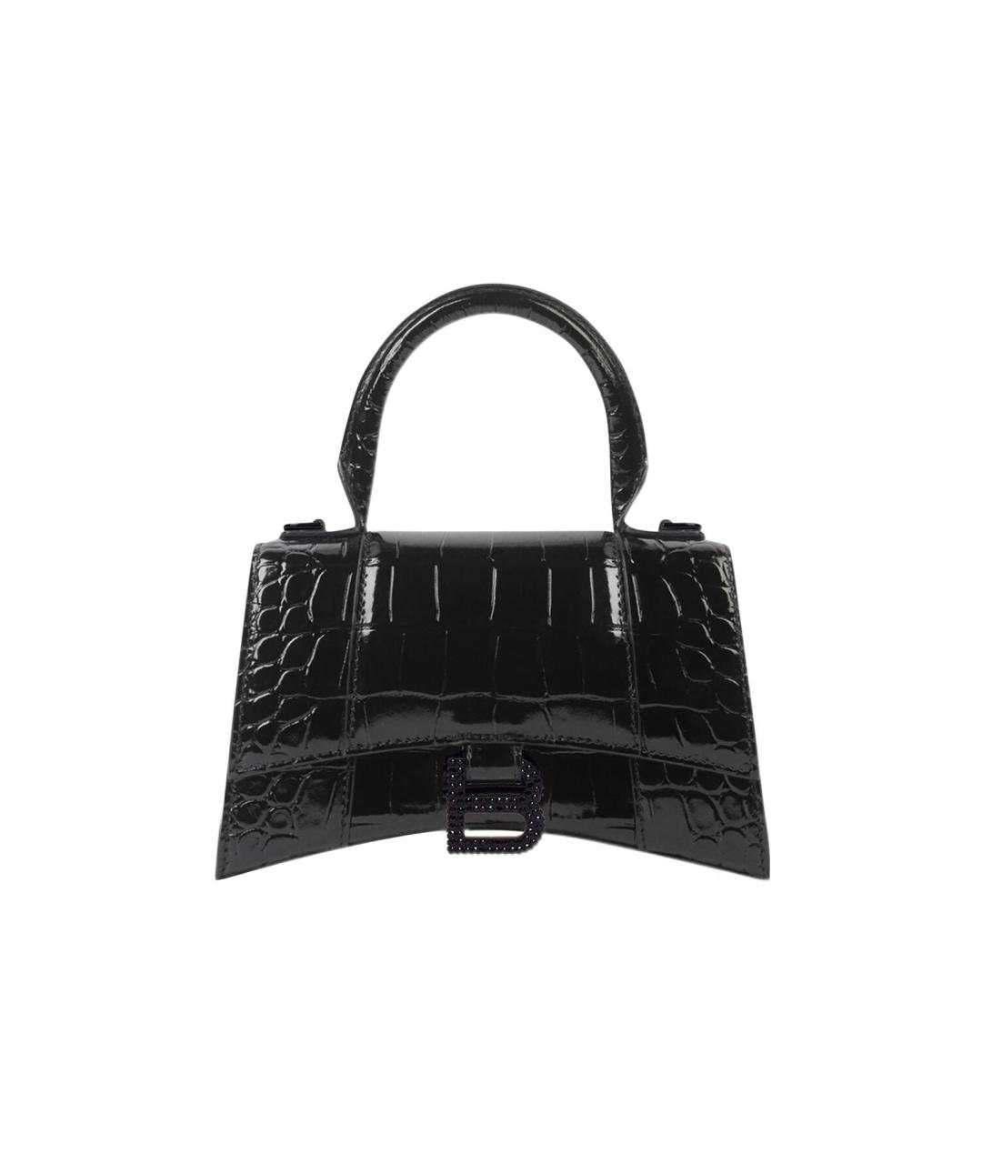 BALENCIAGA Черная кожаная сумка через плечо, фото 1