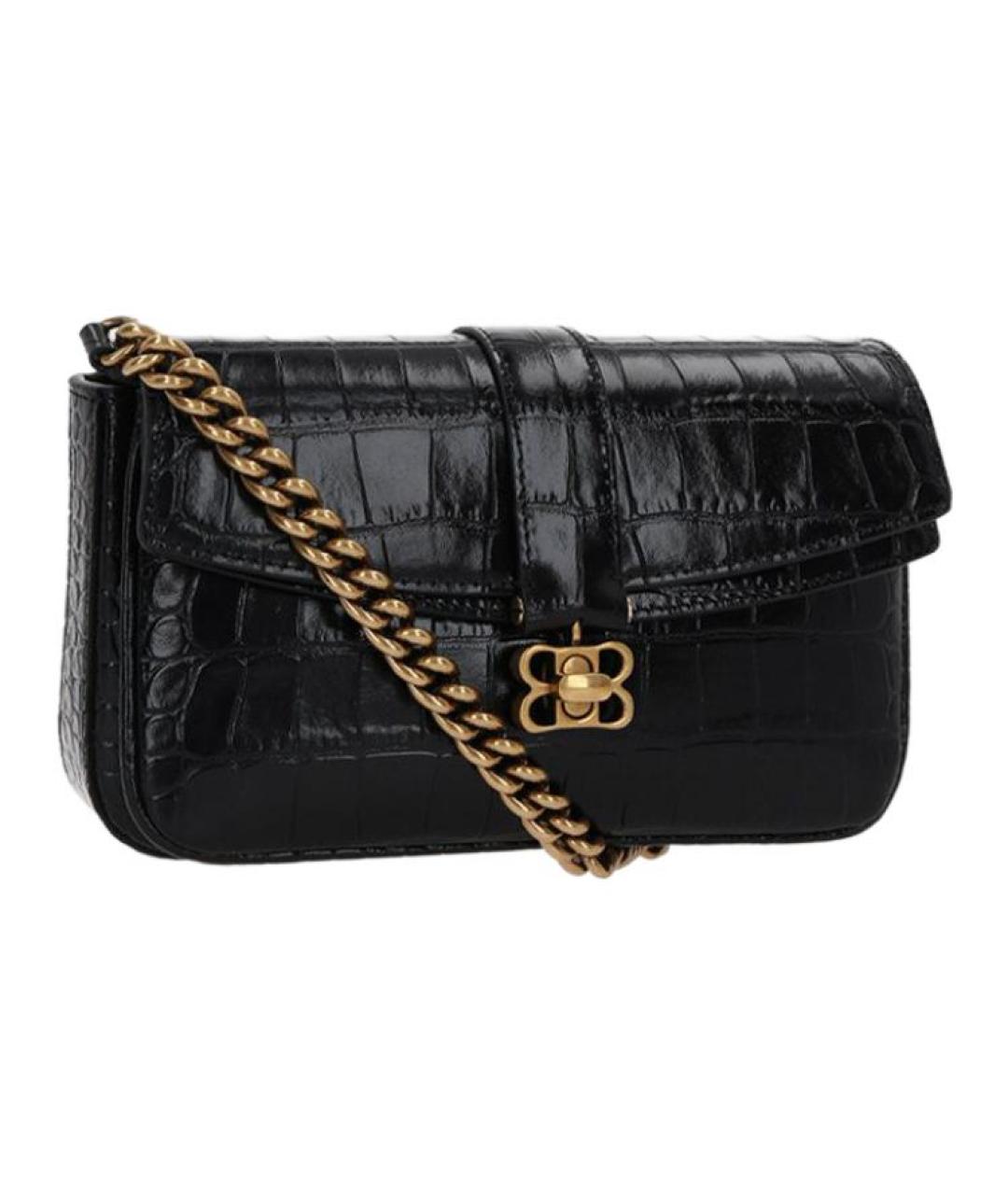 BALENCIAGA Черная кожаная сумка через плечо, фото 3