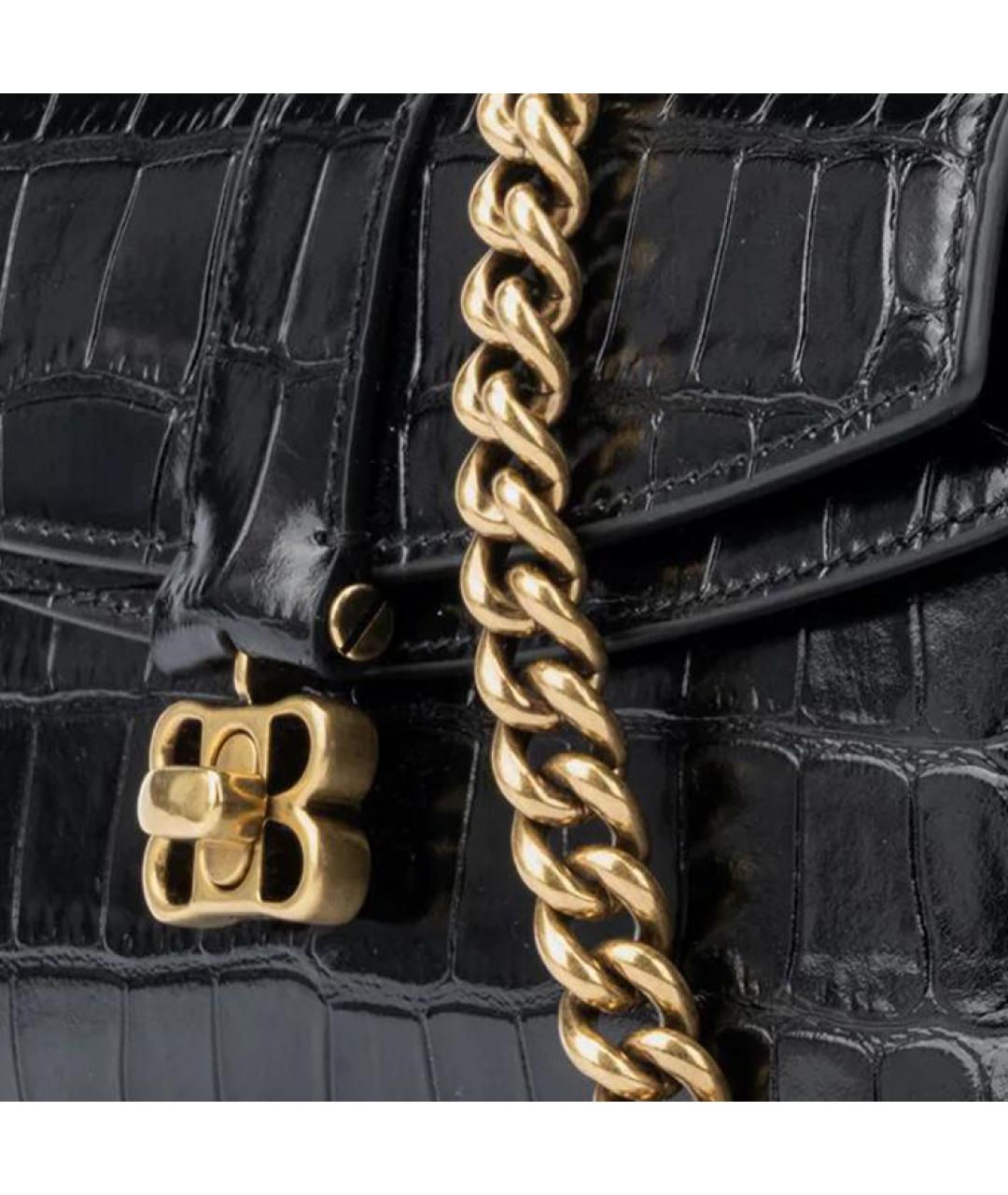 BALENCIAGA Черная кожаная сумка через плечо, фото 6