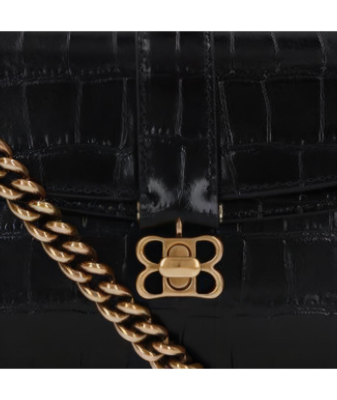 BALENCIAGA Черная кожаная сумка через плечо, фото 5