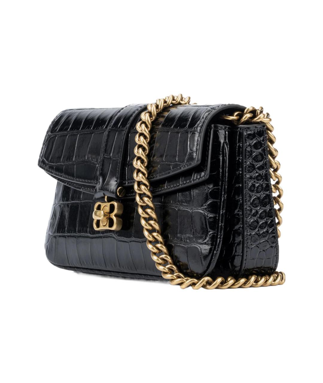 BALENCIAGA Черная кожаная сумка через плечо, фото 2